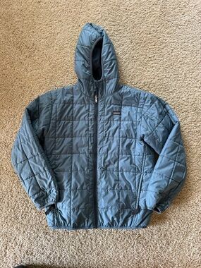Patagonia Quilted Hooded Puffer Jacket - Slate Blue